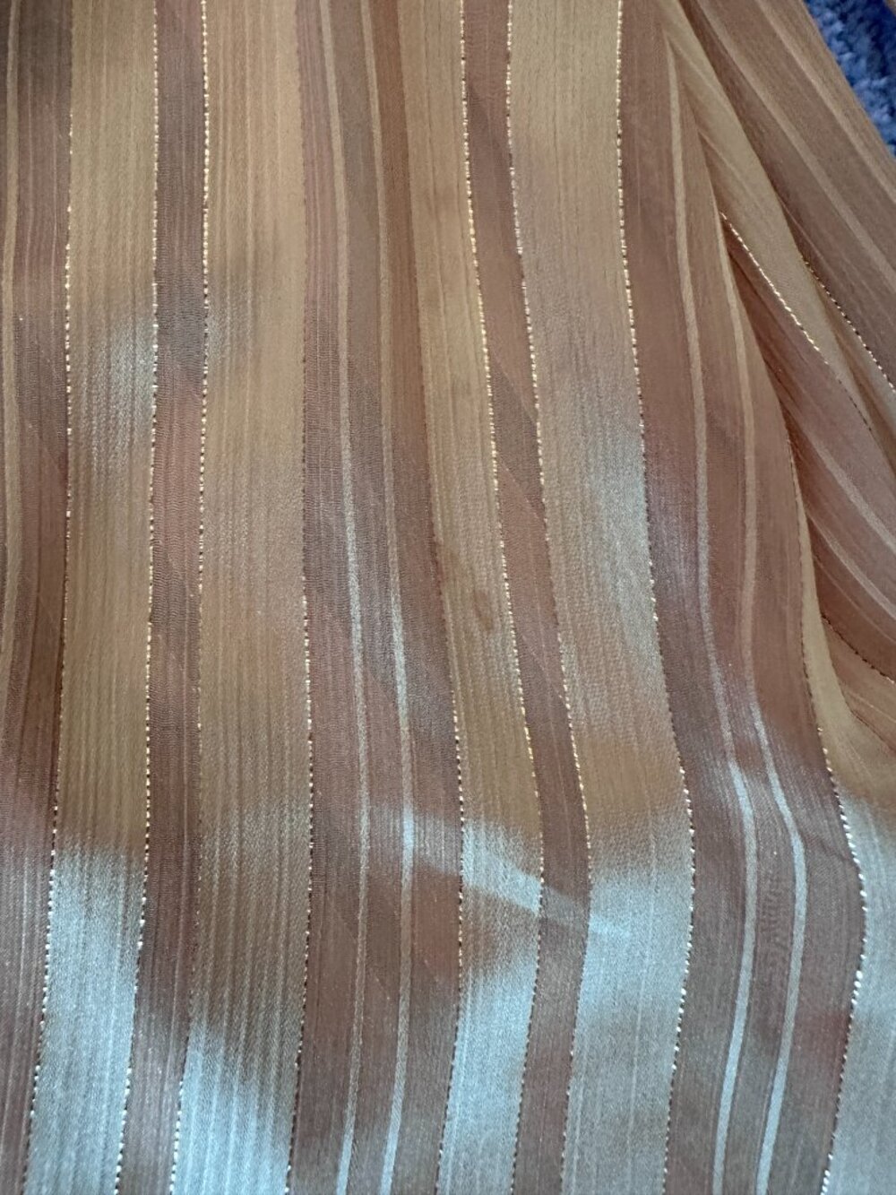 Rue des Abbesses Paris Gold Sheer Maxi Dress S Metallic Evening - Picture 5 of 9